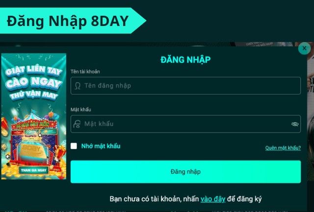 Đăng nhập 8DAY